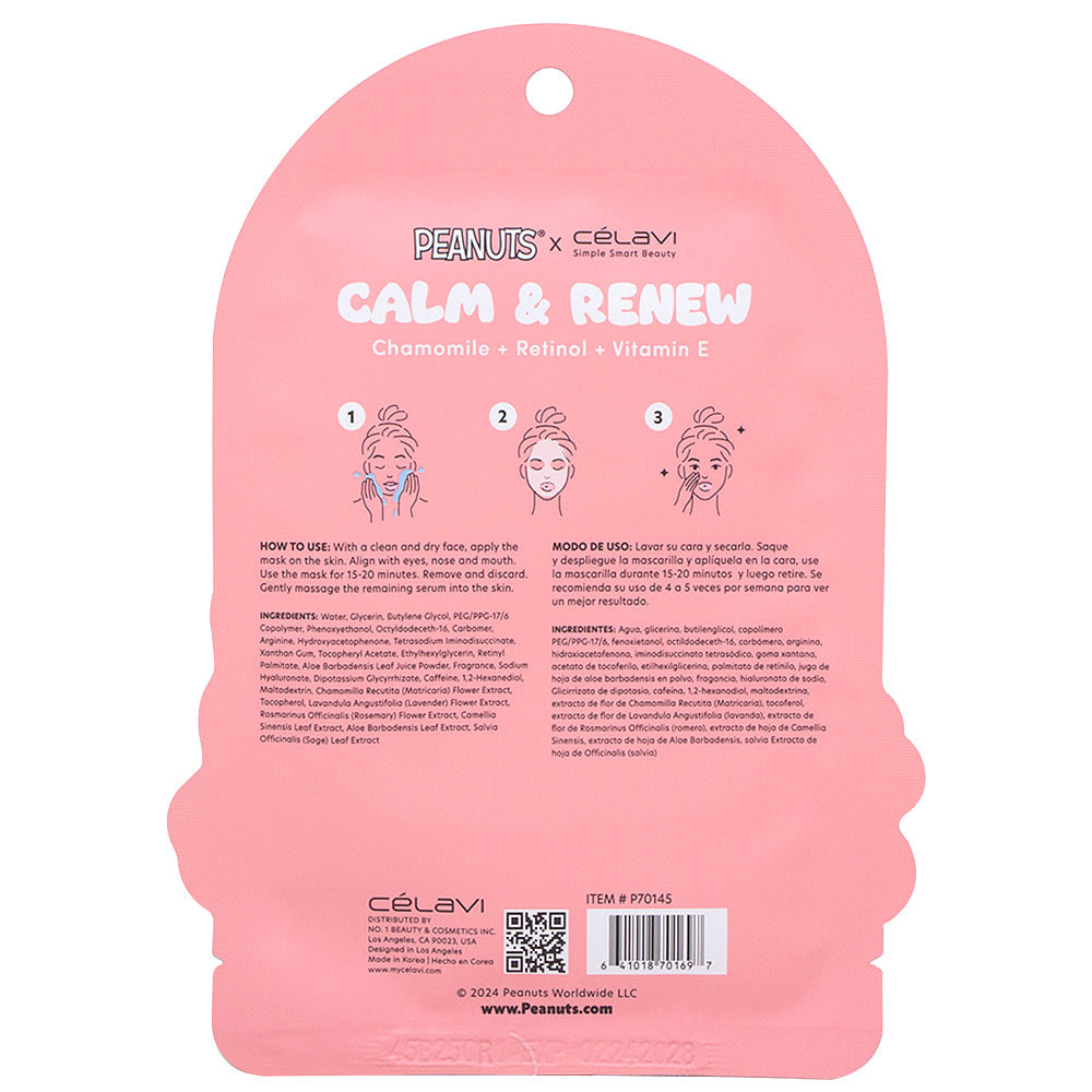 CALM AND RENEW FACIAL PRINTED SHEET MASK PEANUTS