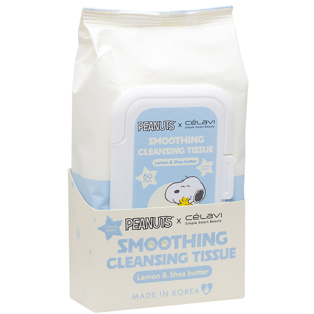 SMOOTHING CLEANSING TISSUE WIPES PEANUTS X CELAVI