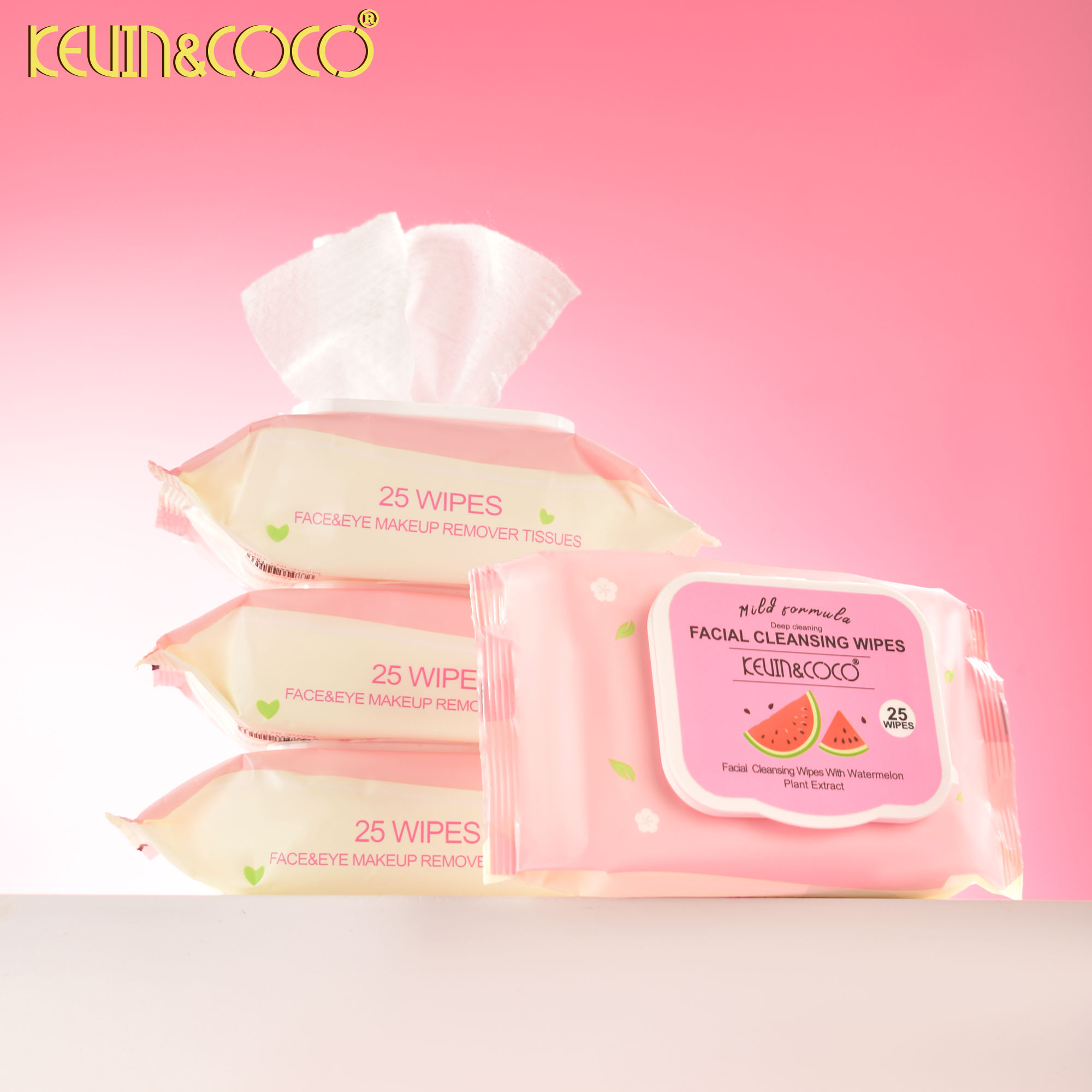 The 25-Count Refreshing Fruit Extract Cleansing Wipes Display-12 PCS(KC1282)