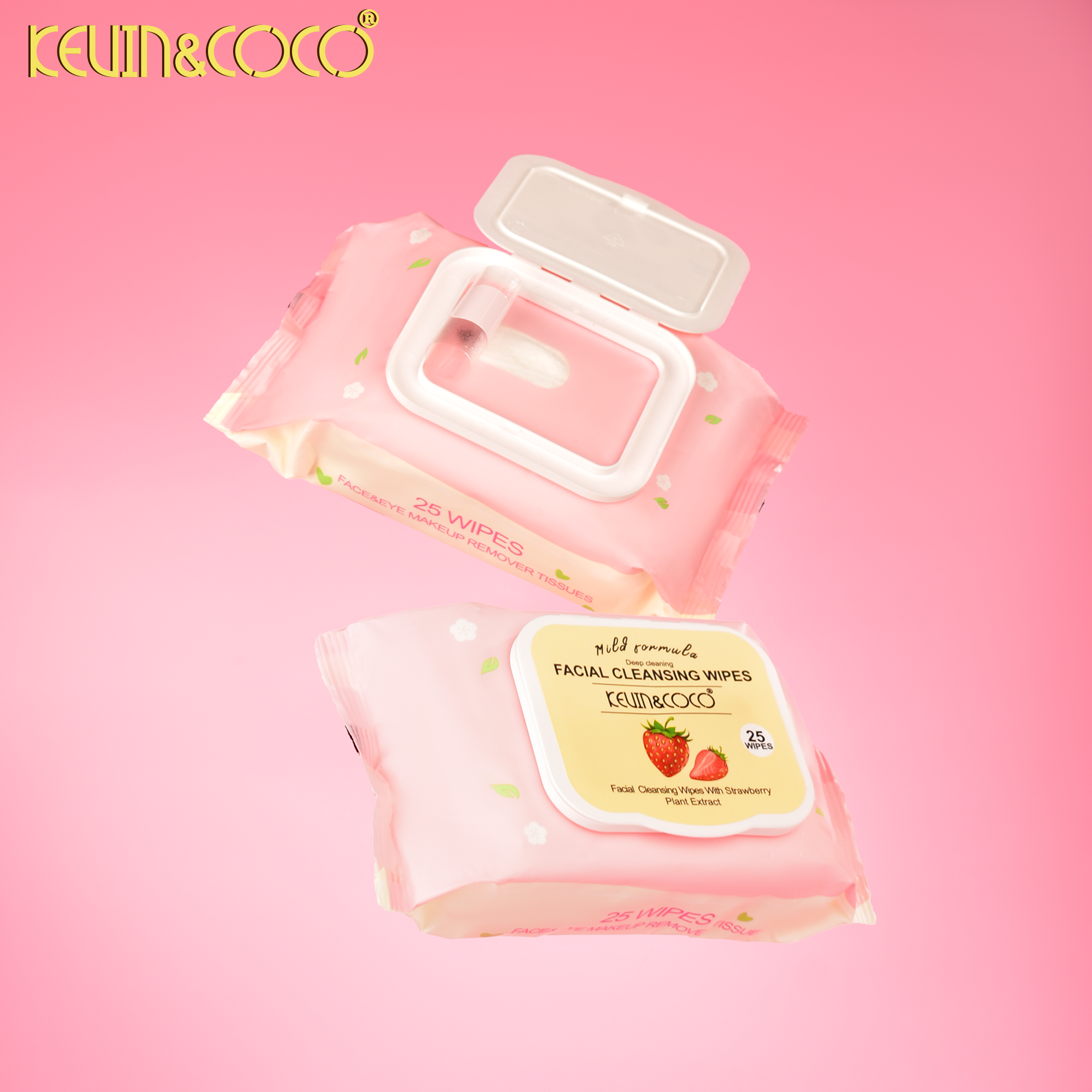 The 25-Count Refreshing Fruit Extract Cleansing Wipes Display-12 PCS(KC1282)
