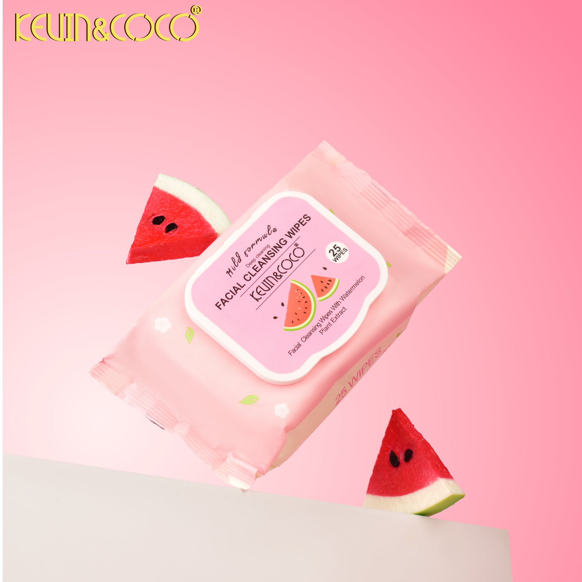 The 25-Count Refreshing Fruit Extract Cleansing Wipes Display-12 PCS(KC1282)