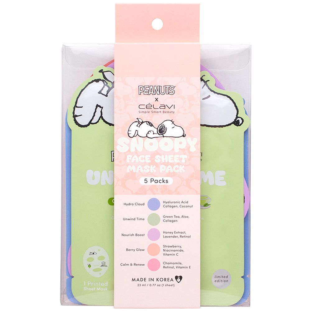 SNOOPY FACE SHEET MASK PACK (PEANUTS)
