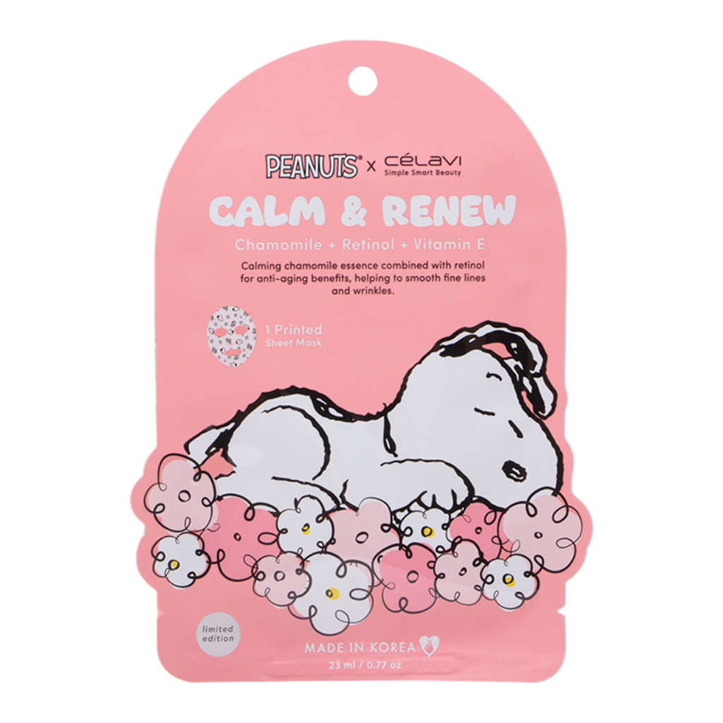 CALM AND RENEW FACIAL PRINTED SHEET MASK PEANUTS