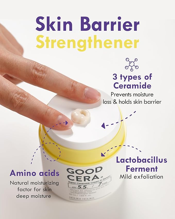 HOLIKA HOLIKA Good Cera Super Ceramide Cream in Serum | Day & Night Cream Moisturizer for Face | Ceramide Barrier Serum Face Moisturizer for Dry Skin