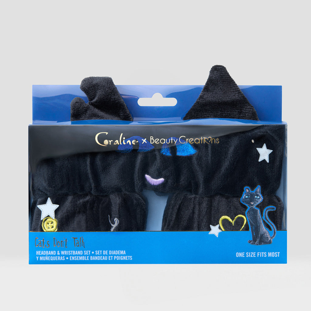 Beauty Creations x Coraline "Cats Don't Talk" Headband & Wristband Set
