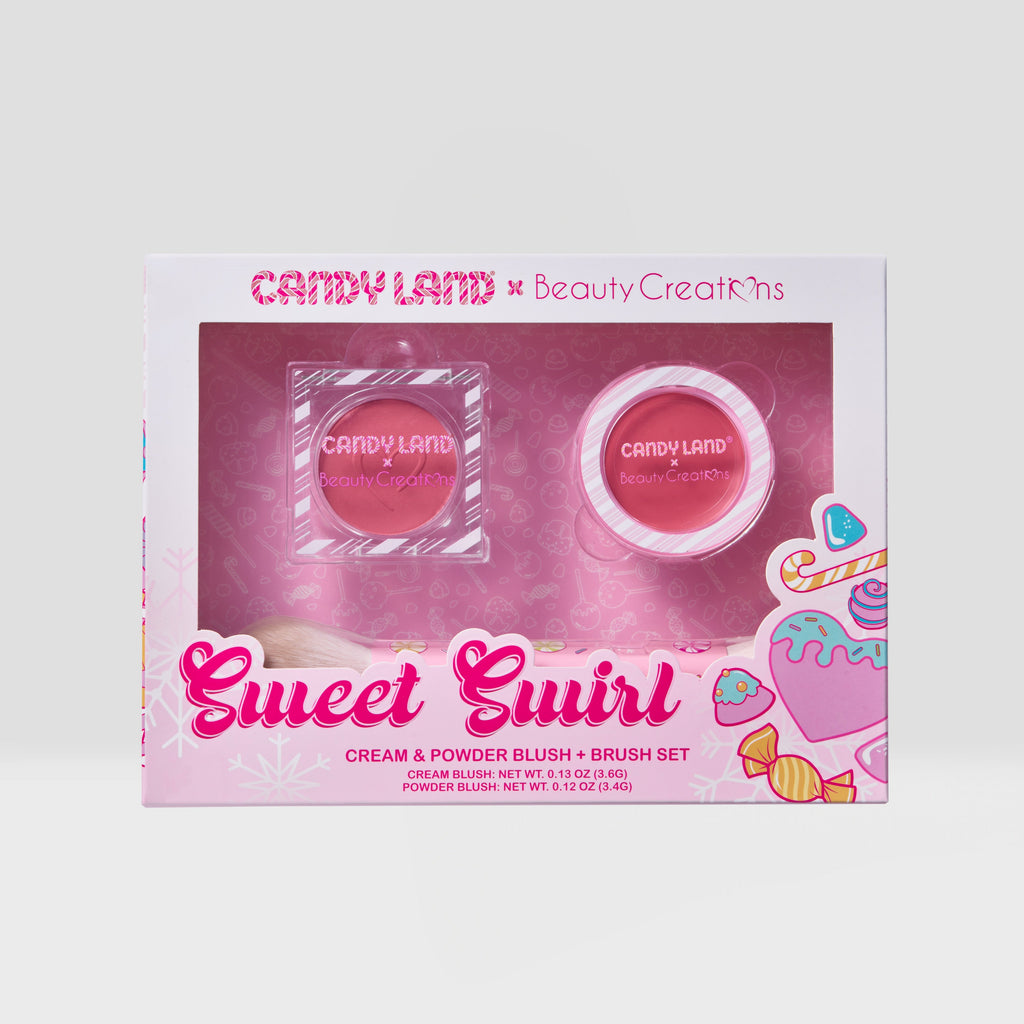 Candy Land x Beauty Creations Sweet Swirl Cream and Powder Blush & Brush Set