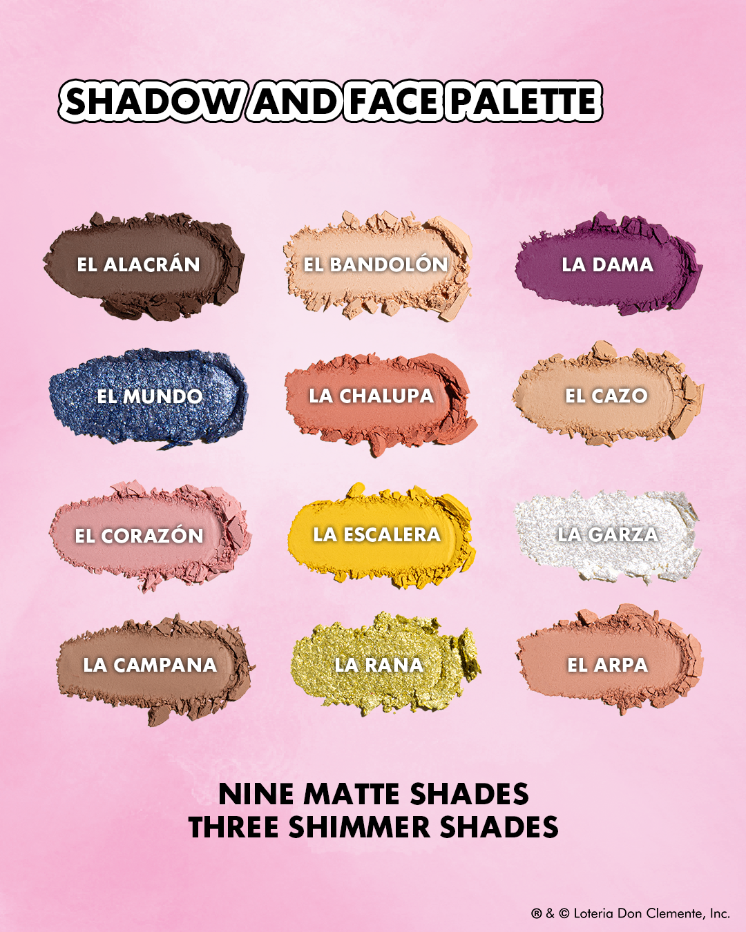 Lotería Don Clemente®️ Shadow & Face Palette