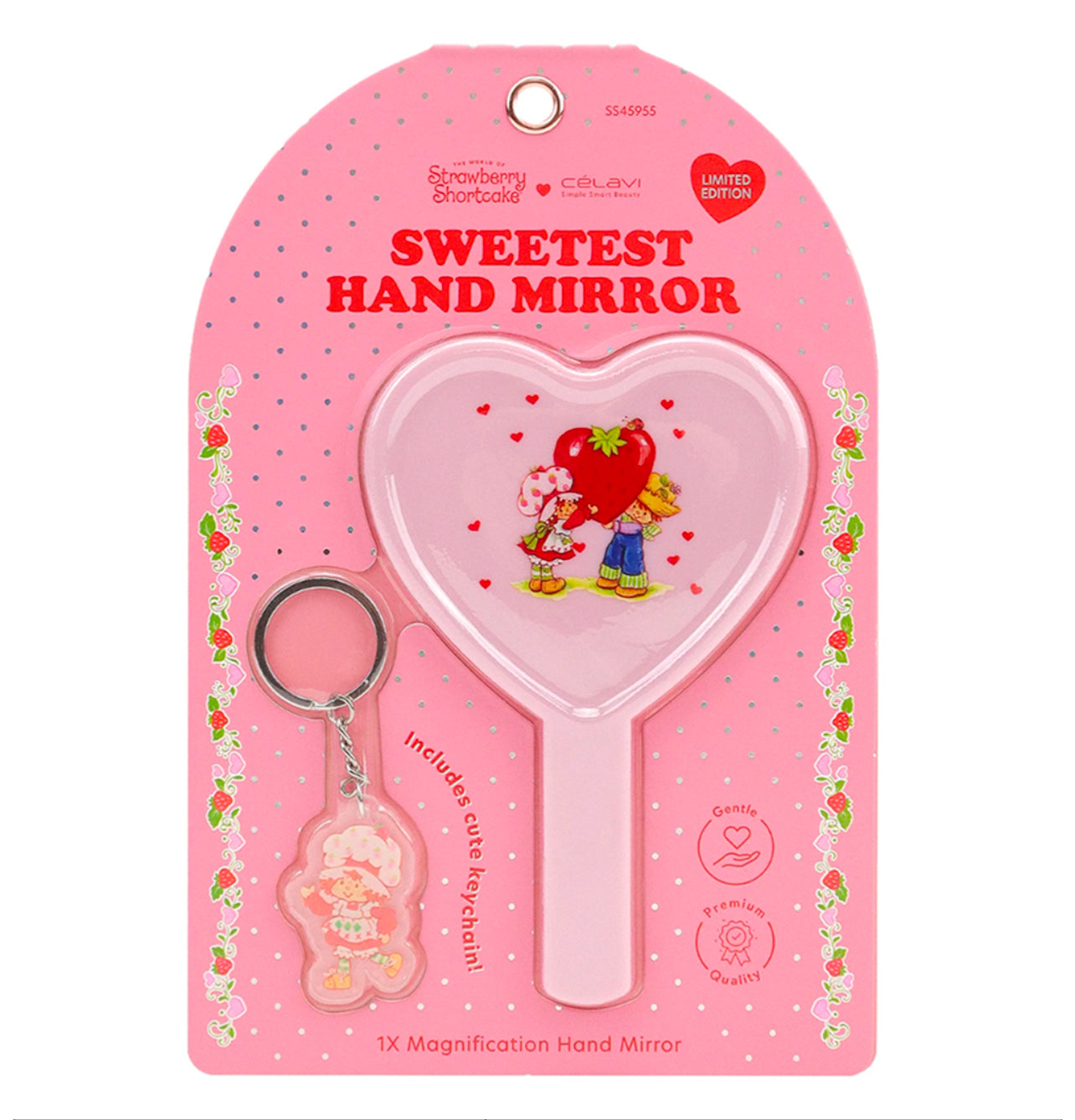 STRAWBERRY SHORTCAKE SWEETEST HAND MIRROR W KEYCHAIN