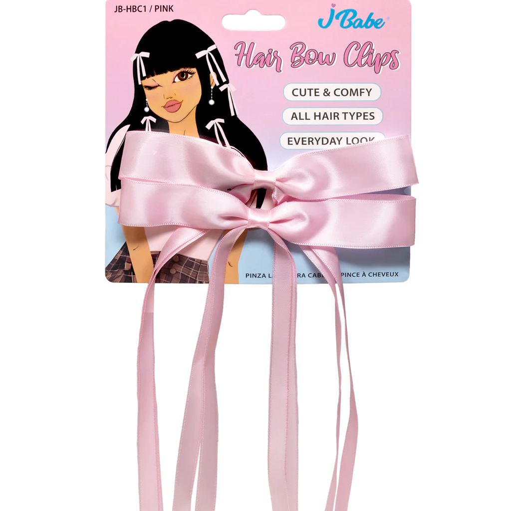 Pink Hair Bow Clips