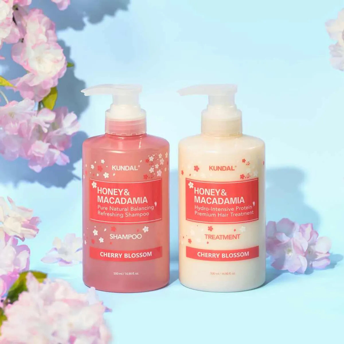 Cherry Blossom Edition (Honey & Macadamia Shampoo 500ml +Treatment 500ml)