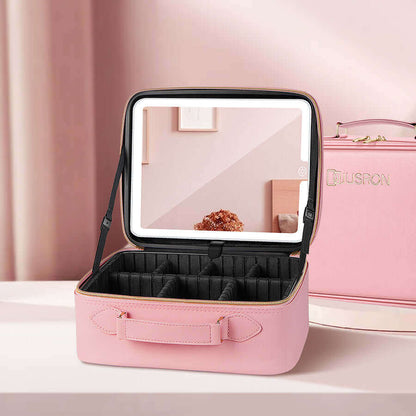 TRAVEL MAKEUP CASE WITH MIRROR