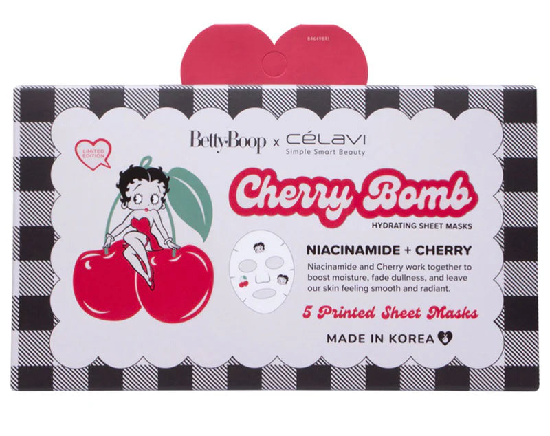Cherry Bomb Sheet Mask Pack Betty Boop x Celavi