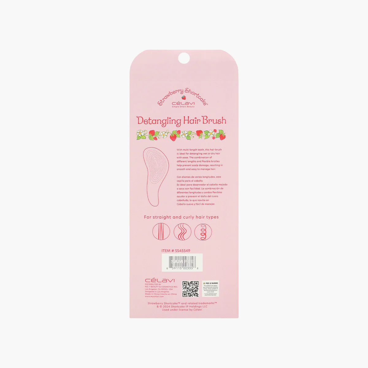 STRAWBERRY SHORTCAKE DETANGLING PRINTED BRUSH (PINK)