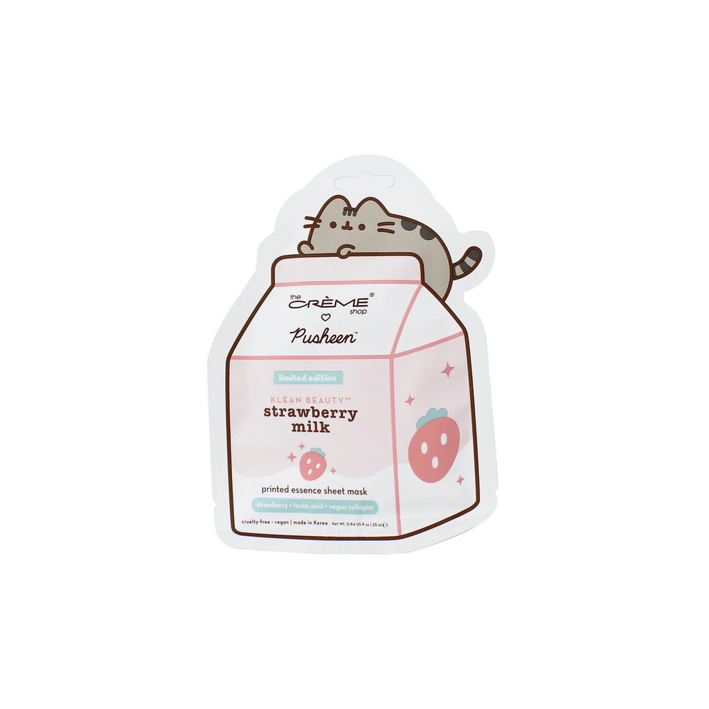 PUSHEEN STRAWBERRY MILK PRINTED ESSENCE SHEET MASK SET OF 3