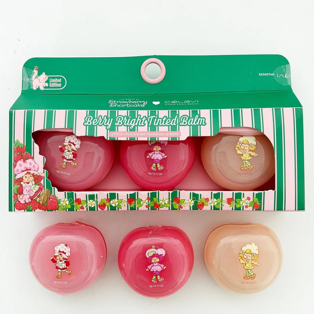 Strawberry Shortcake x Celavi Berry Bright Tinted Balm Set