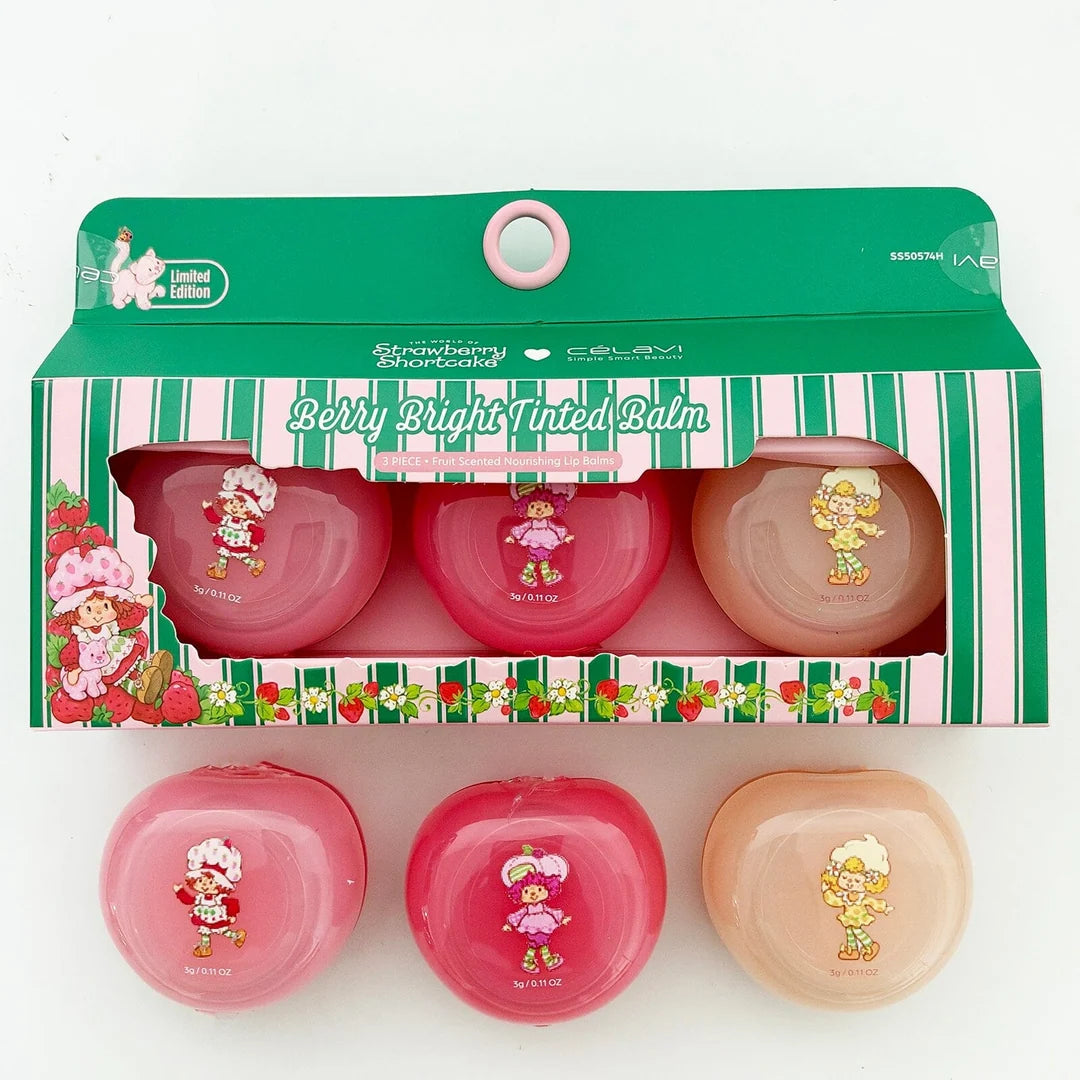 Strawberry Shortcake x Celavi Berry Bright Tinted Balm Set