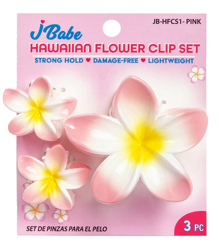 HAWAIIAN FLOWER CLIP SET OF 3