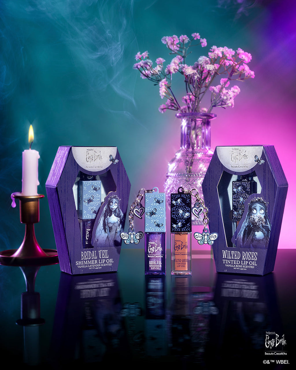 Tim Burton's Corpse Bride x Beauty Creations Bridal Veil Shimmer Lip Oil