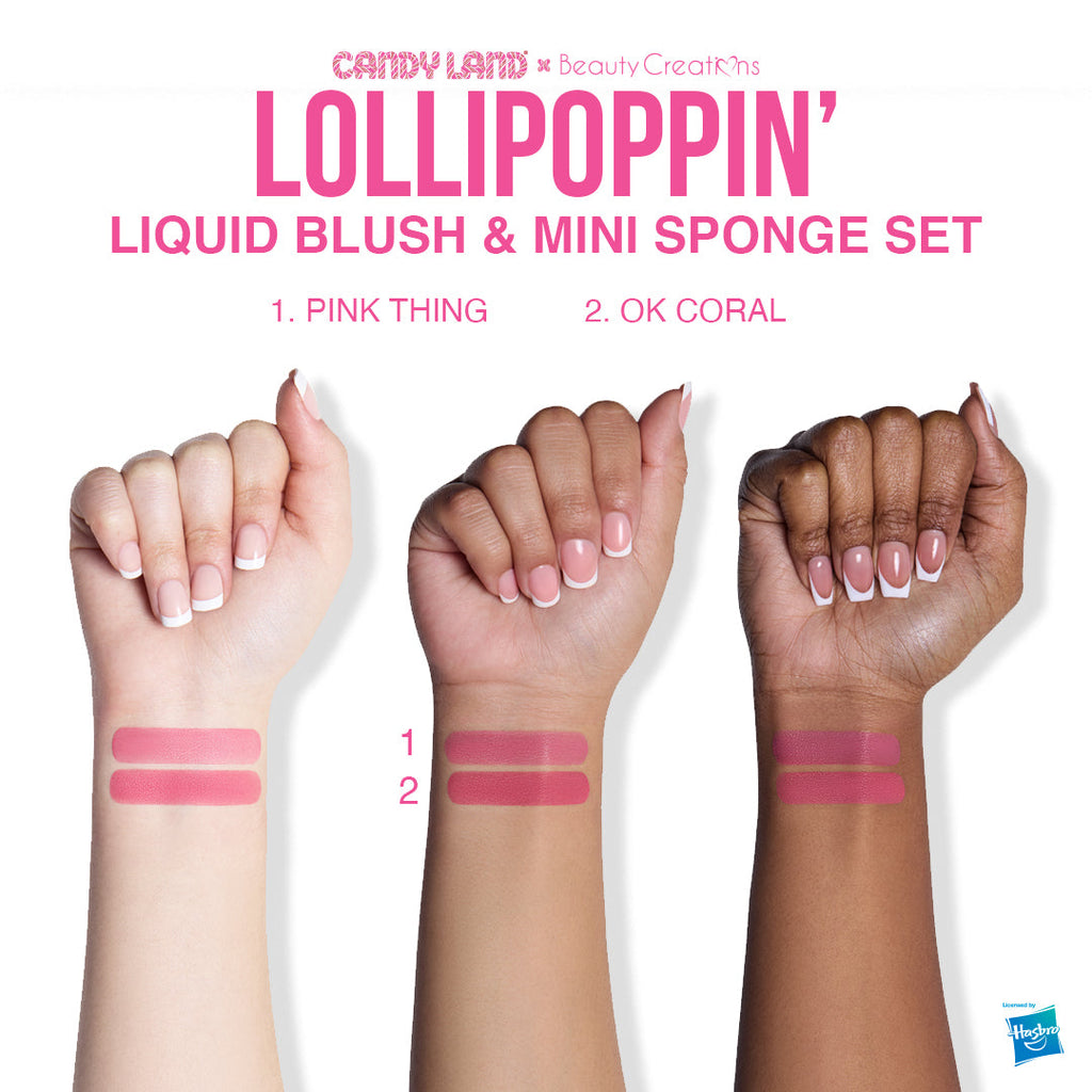 Candy Land x Beauty Creations Lollipoppin' Liquid Blush & Mini Sponge Set