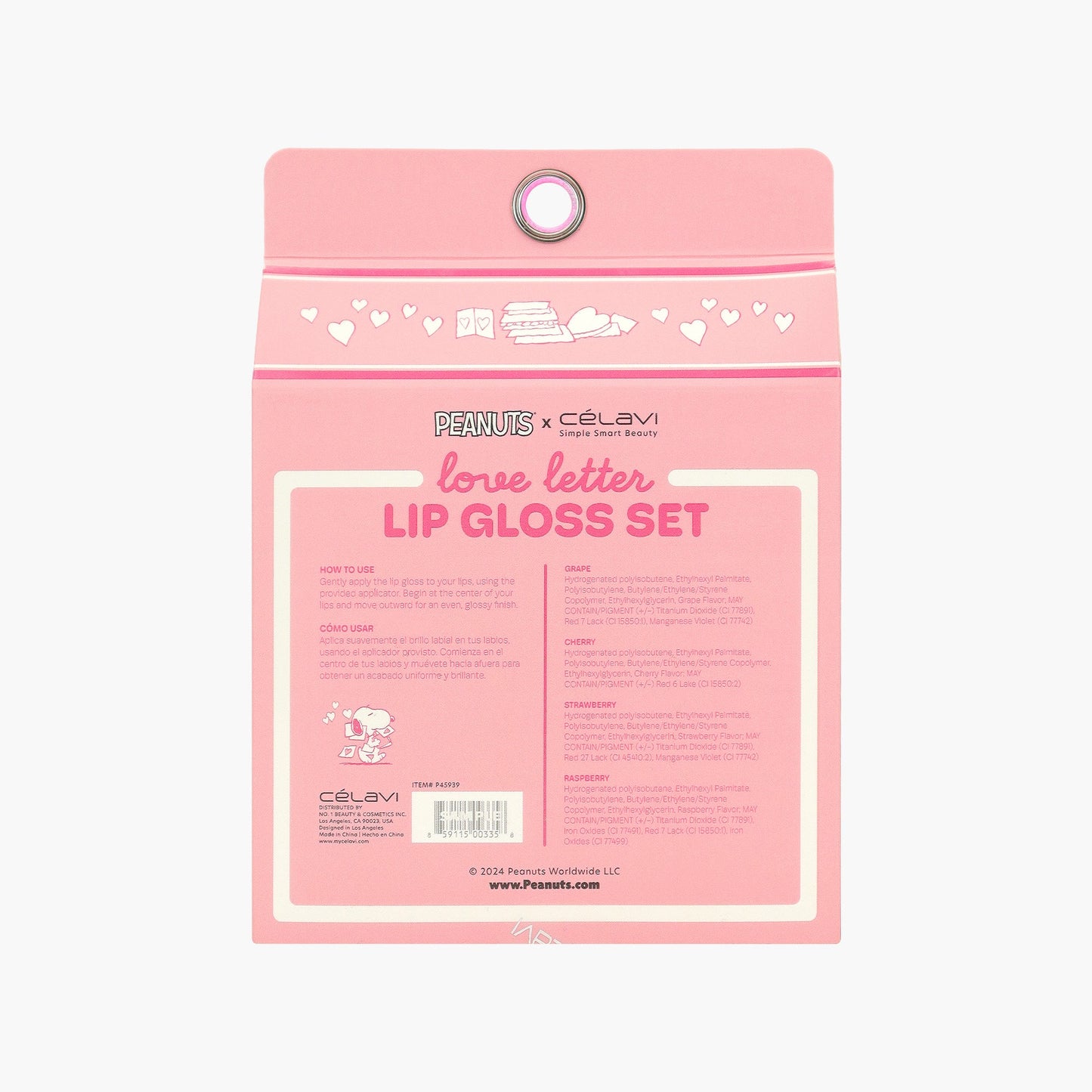 PEANUTS (V-DAY) 4PC LIP GLOSS SET