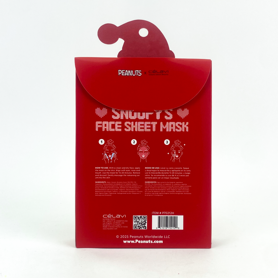 PEANUTS CHRISTMAS SNOOPY'S FACE SHEET MASK