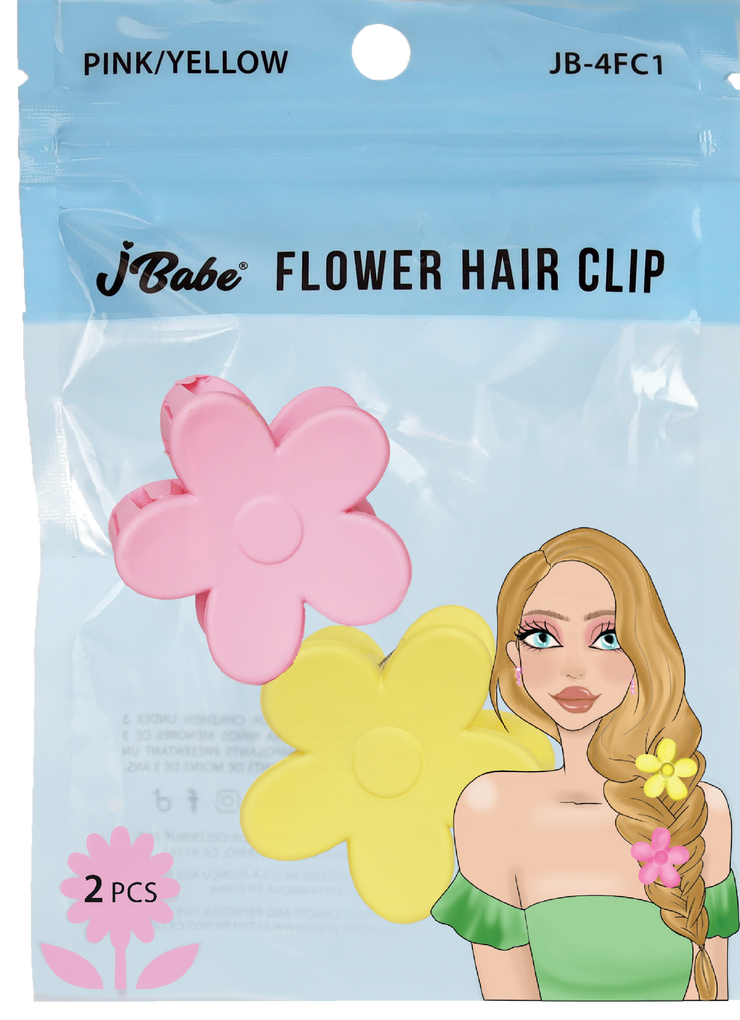 PINK/YELLOW FLOWER CLIPS