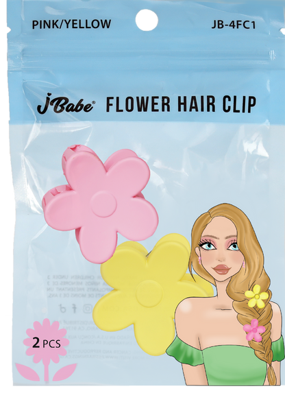 PINK/YELLOW FLOWER CLIPS