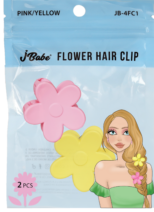 PINK/YELLOW FLOWER CLIPS