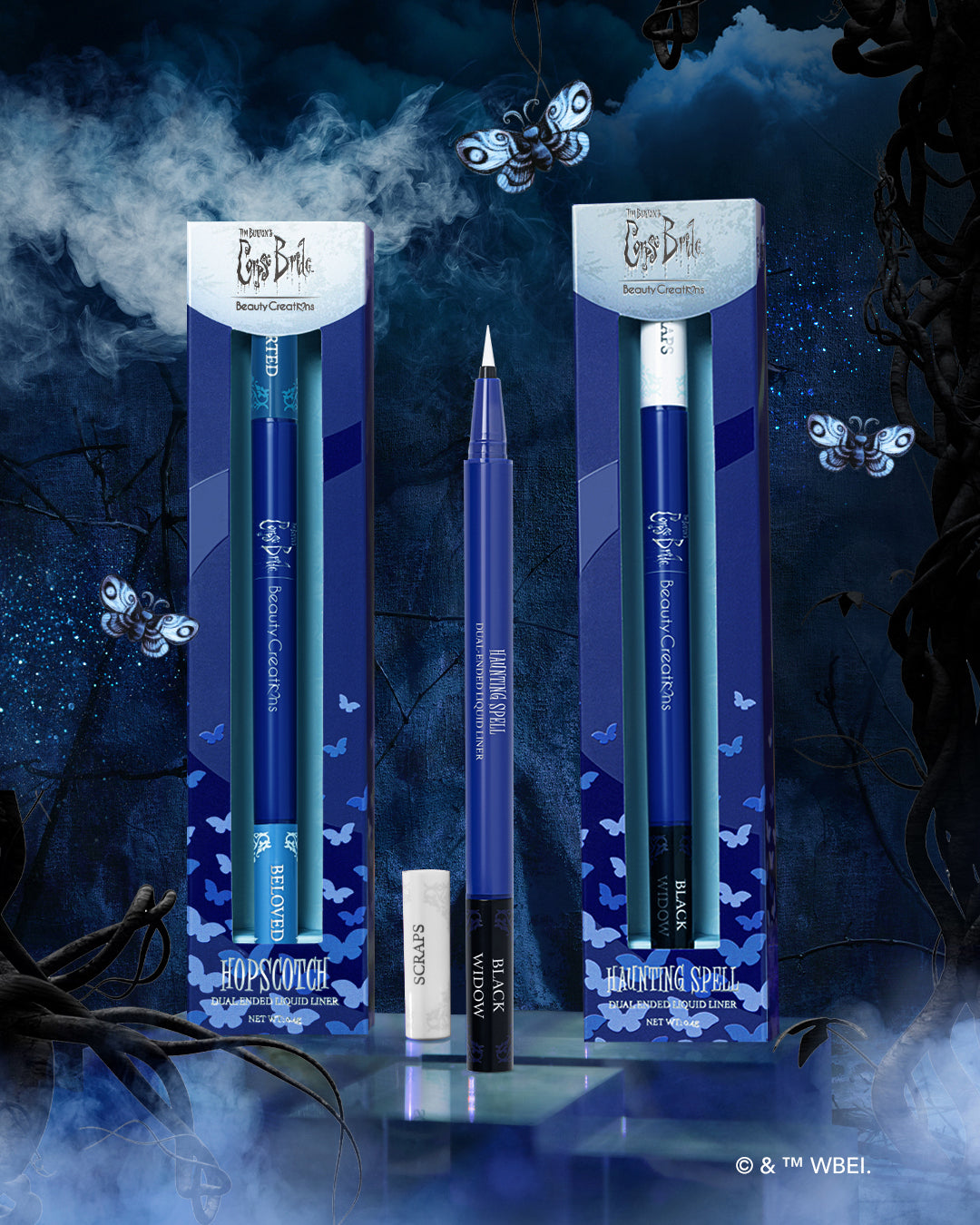 Tim Burton's Corpse Bride X Beauty Creations "Haunting Spell: Scraps/Black Widow" Dual-Ended Liquid Liner