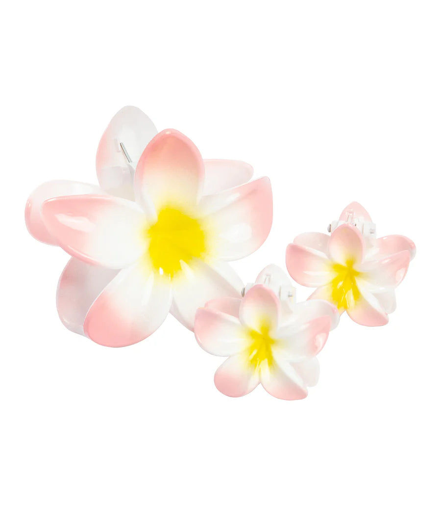 HAWAIIAN FLOWER CLIP SET OF 3