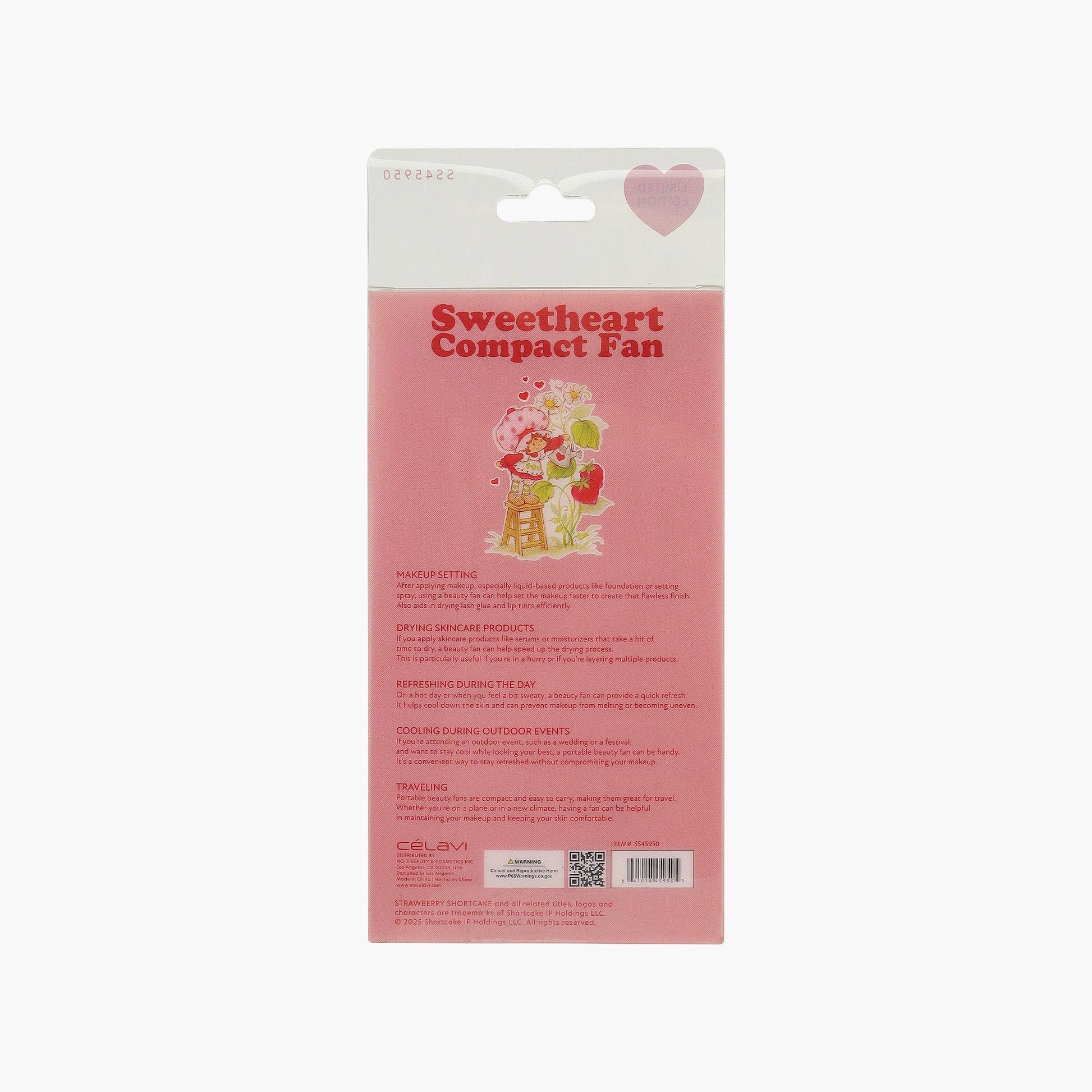 STRAWBERRY SHORTCAKE FOLDABLE FAN WITH CABLE CHARGER (V-DAY)