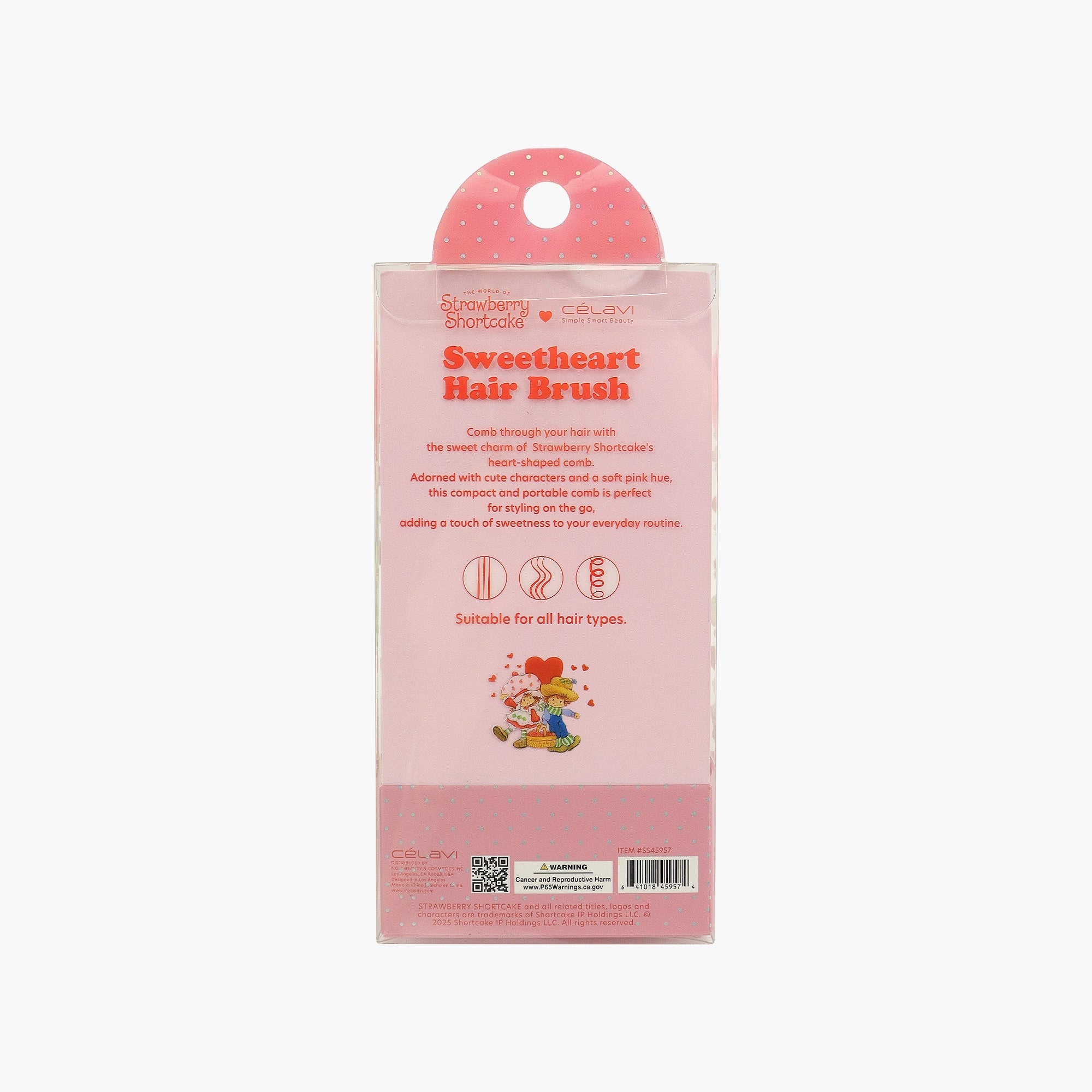 STRAWBERRY SHORTCAKE 1PC HAIR BRUSH (V-DAY)