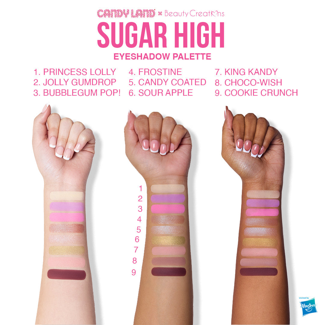 Candy Land x Beauty Creations Sugar High Shadow Palette & 4-Piece Brush Set