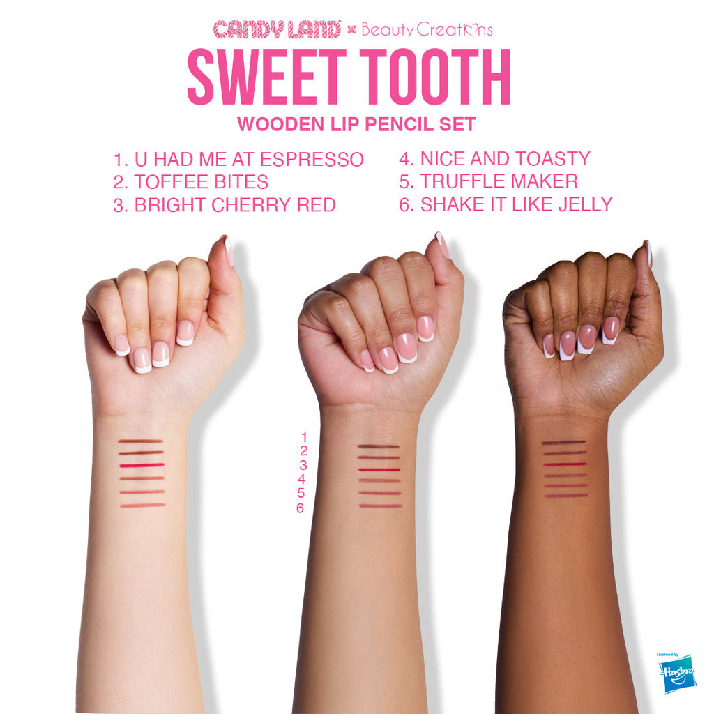 Candy Land x Beauty Creations Sweet Tooth Wooden Lip Liner Set (6PC)