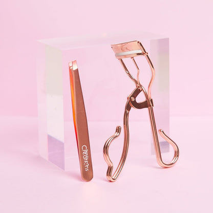 Rose Gold Eyelash Curler & Tweezer