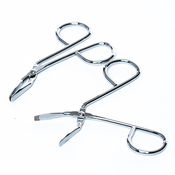 Slant scissor type tweezers