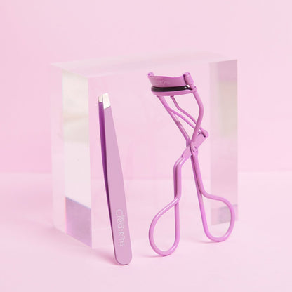 Purple Eyelash Curler & Tweezer