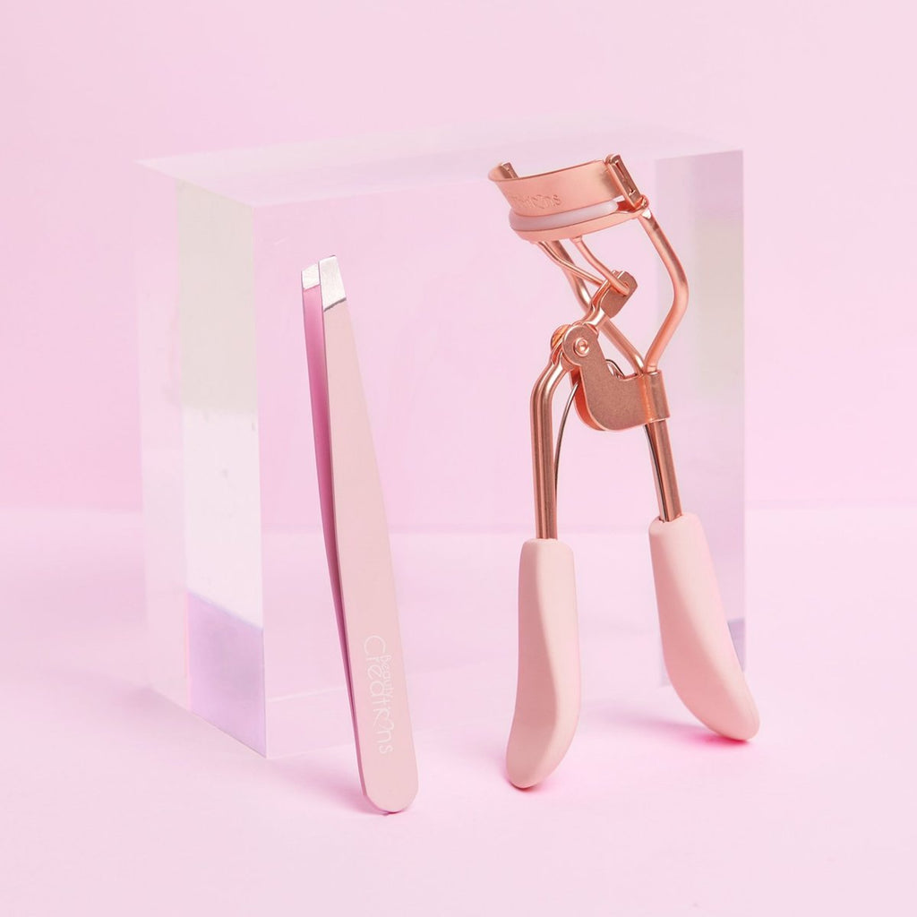 Light Pink Eyelash Curler & Tweezer