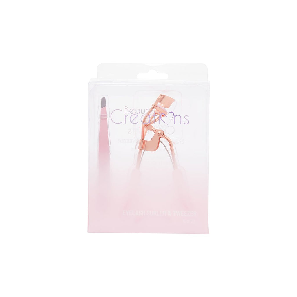 Light Pink Eyelash Curler & Tweezer